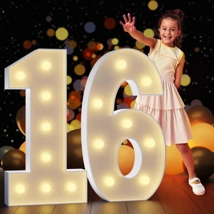 Marquee Numbers 3 Feet Tall: 16th Birthday Decorations Large Light Up Numbers... - Picture 1 of 7