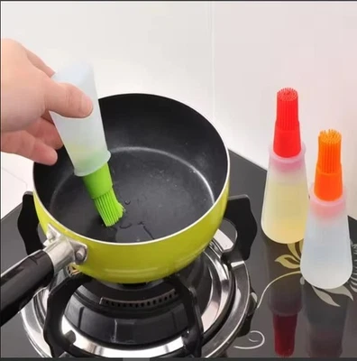 2-in-1 Silicone Oil Bottle with Brush | Dispenser for Cooking, Baking & BBQ - Image 1 of 4