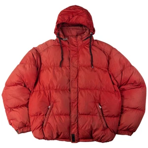 Prada Womens Red Puffer Jacket Synthetic Insulation Zip Up Mid Length M - Picture 1 of 8