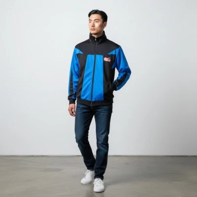 Chaqueta de Pista Pink Dolphin Rare The Block Azul Negra Talla Grande Athleisure Foto 1 de 4