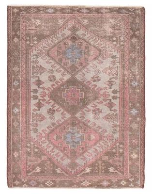 Alfombra oriental tradicional vintage anudada a mano alfombra de lana de 3'4" x 4'5" Foto 1 de 4