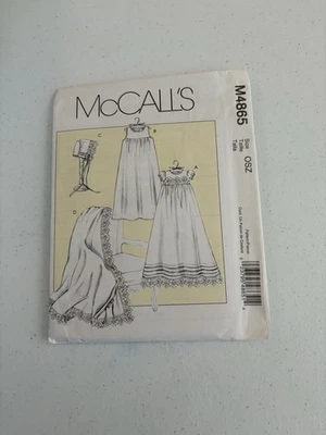 McCall’s M4865 Infant’s Dress, Slip, Bonnet and Blanket Size OSZ - Image 1 of 2