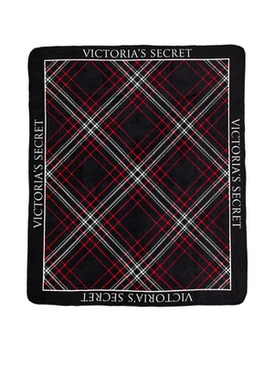 Victoria's Secret Navidad Acogedora-Felpa Sherpa Manta 50X60 Rojo Negro - NUEVO Foto 1 de 2