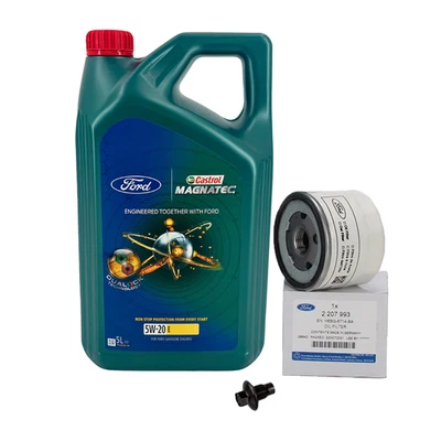 5L ORIGINAL Ford CASTROL Motoröl E 5W20 + Ölfilter Schraube FOCUS 4 1.0 EcoBoost - Bild 1 von 4
