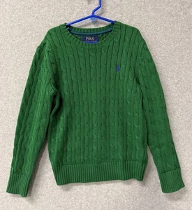 Polo Ralph Lauren Niños Tejido con Cable Algodón Cuello Redondo Suéter Rojo Talla 8 Pequeño Nuevo con Etiquetas - Imagen 1 de 6