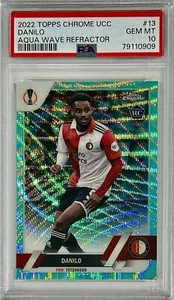 2022 Topps Chrome UCC #13 Danilo Aqua Wave Refractor Rookie RC #004/199 PSA 10 - Picture 1 of 5