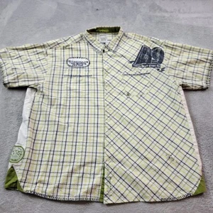 AKDMKS Akademiks Shirt Mens 4XL Plaid Short Sleeve Button Up Vintage Seersucker - Picture 1 of 11