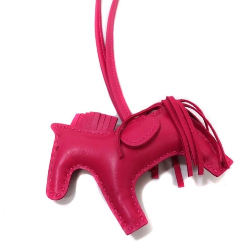 HERMÈS HERMES Charm Rodeo PM Rosa Pelle Cavallo Autentico