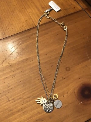 Nuevo Collar Mujer Susurros Estacionales Oro Plata Paz Mano Onda Gema Colgante Foto 1 de 4