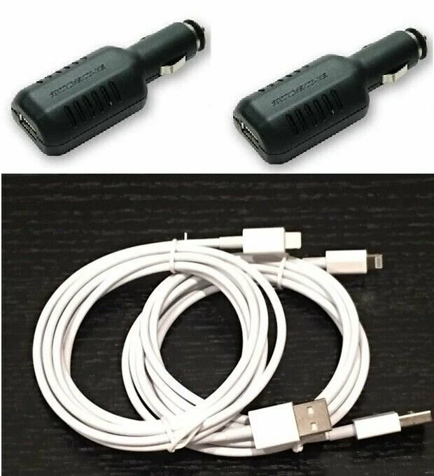 Brand NEW *2-Pack* Scoche DUAL PORT USB Car Charger FREE 2pcs 2.1A iPhone Cable - Image 1 of 1