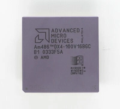 80486 Processor - AMD Am486 DX4-100 - Am486DX4-100V16BGC - Laser mark  - TESTED - Image 1 of 2