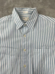 J Crew Shirt Mens Medium Baby Blue Striped Button Long Sleeve - Picture 1 of 13
