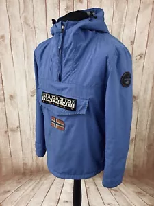 NAPAPIJRI Mens Small Fleece Lined Rain Forest Zip Jacket Smock Taped Seams Blue - Picture 1 of 24