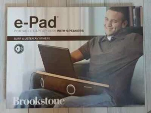 Brookstone e-Pad Portable Laptop Desk with Plug-In Speakers READ # 2144 u - Picture 1 of 8
