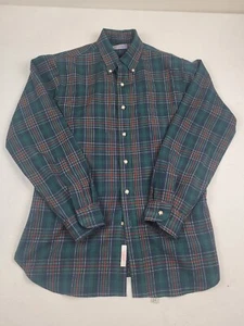 Pendleton Wool Shirt Adult Med Green Tartan Plaid Long Sleeve Light Weight Woven - Picture 1 of 14