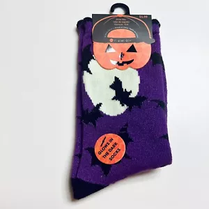 Halloween Fledermäuse Kinder Größe 10-4 Socken - neu mit Etikett Jungen Mädchen leuchten im Dunkeln - Bild 1 von 2
