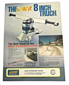 Vintage Lazer Skateboard Trucks Trade Ad (2) Skate Magazine Excellent Free S&H - Picture 1 of 3