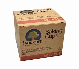 If You Care Baking Cups~FSC & Compostable~Unbleached~Chlorine-Free~60 Large - Picture 1 of 5