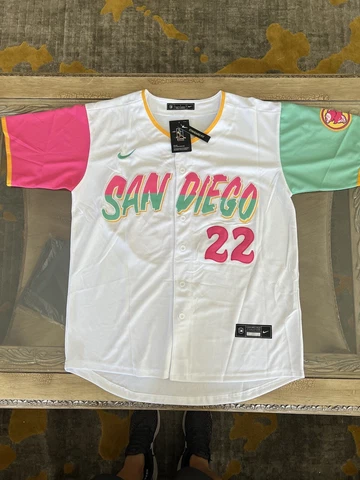 Juan Soto NEW Jersey Mens Large City Connect White San Diego Padres Cover