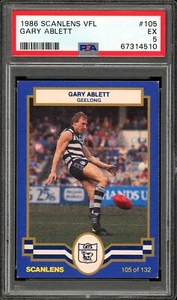 PSA 5 - 1986 Geelong Cats VFL AFL Scanlens Rookie Graded Card - Gary Ablett - Bild 1 von 3