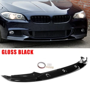Gloss Black For 2011-2016 BMW F10 5 Series M Sport Front Bumper Spoiler Lip - Picture 1 of 15