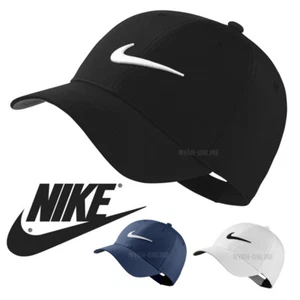 NUEVA GORRA DE BÉISBOL NIKE SWOOSH NEGRA LISA GOLF LEGACY 91 TECNOLOGÍA AJUSTADA GIMNASIO PICO SOMBRERO - Imagen 1 de 5