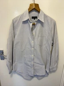RACING GREEN womans ladies BLOUSE SHIRT size 10 100% Cotton Blue Cb19 - Picture 1 of 5