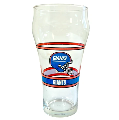 Vintage New York Giants NFL Coca Cola Glass Cup 1992 Football Collectible HTF Cover