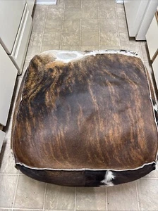 Genuine Cowhide Hair On Ottoman Pillow Nice - Picture 1 of 11