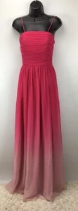 ERIN Erin Fetherston Dress Size 0 Ruched Chiffon Spaghetti Strap Pink Ombre - Picture 1 of 7