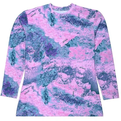 Realtree Xtreme Camo Women Fishing Shirts Long Sleeve Lavender Pink Crewneck Tee - Image 1 of 4