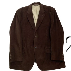 Tasso Elba Men's Brown Courduroy Blazer Jacket Size XXL (50-52) 100% Cotton - Picture 1 of 16