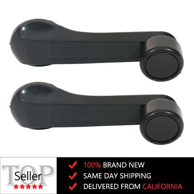 2pc Car Manual Window Winder Crank Door Handle Knob For 1984-2000 Honda Civic - Image 1 of 4