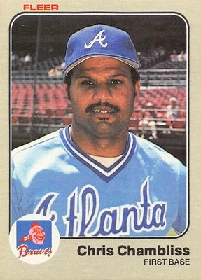 Chris Chambliss 1983 Fleer 134 Atlanta Braves Baseball Card - Image 1 of 2