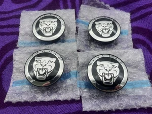 4 X GENUINE JAGUAR X S Type E F I-Pace XK XF XE XJ BLACK ALLOY WHEEL CENTRE CAP - Picture 1 of 6