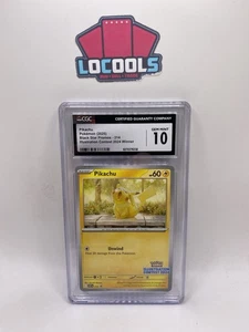 2025 Pikachu Pokemon Card #214 Black Star Promo Illustration Contest CGC 10 - Picture 1 of 2
