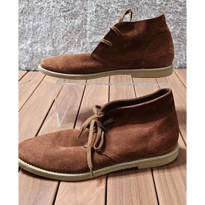 J Crew MacAlister 麂皮平底靴 Chukka 风格 Pecan K0445 女式 9.5 男式 8 — 第 1/4 张图片