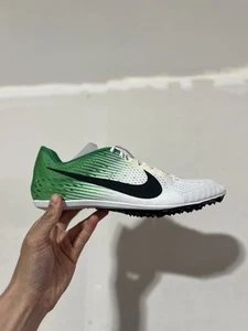 Size 12 Nike Zoom Victory 3 Oregon Ducks PE White Mens Track Cleats 920757-103 - Picture 1 of 5
