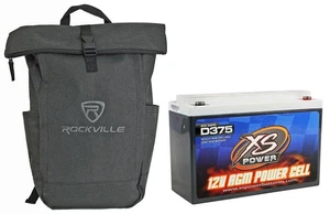 XS Power D375 800 Amp AGM Power Cell Car Audio Battery + Hardware + Backpack - Picture 1 of 6