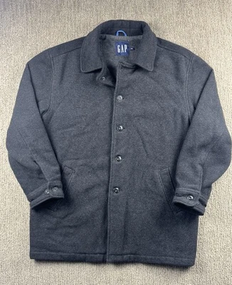 VTG Gap Mens M Wool Cashmere Car Coat Winter Jacket Fleece Lined 90s Grey - Image 1 of 4