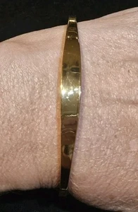 J. Crew Cuff Bracelet Horseshoe Cube Square End Caps Modernist Gold Tone  - Picture 1 of 2