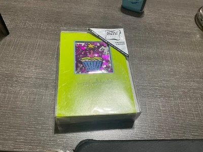 Green Cupcake RAZZLE DAZZLES Set/8 Blank Invitatios Note Cards and Envelopes - Image 1 of 4