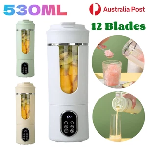 Electric Juicer Cup Blender 530ML Portable 12 Blades Fruit Mixers Smoothie Maker - Bild 1 von 23