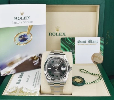 Rolex - Oro Blanco 18kt y Fecha SS Just 41 Pizarra y Verde Romano 126334 - SANT BLANC Foto 1 de 4