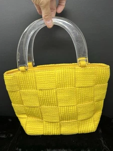 Bolso Cartera M&G Bertini Cesta Tejido Amarillo Mango Lucite Italia - DE COLECCIÓN - Imagen 1 de 9