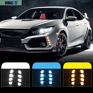 3 Colors LED DRL Daytime Running Light Fog Lamp For 2016+ Honda Civic Type R OA - Picture 1 of 8