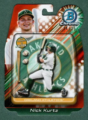 Nick Kurtz 2024 Bowman Chrome Top Prospects in Action #BIA-3 Orange 14 of 25 - Image 1 of 2