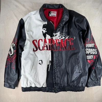JH Design Tony Montana Pacino Scarface Movie Jacket Red and White Vintage Sz 6XL - Image 1 of 4