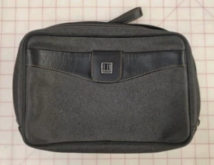 Dunhill Gray Leather Clutch Bag for Men 7.9x11 inches Genuine Leather Trim - Picture 1 of 6