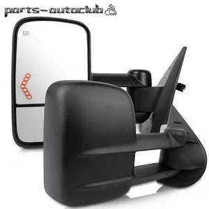 Power Heated LED Signal Towing Mirrors For 07-13 GMC Chevy Silverado 1500/2500HD - Picture 1 of 18